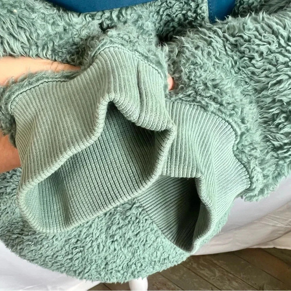 Ugg Gayle Sherpa Half Zip Fleece Jacket Hidden Pocket Green Womens size Small - Picture 6 of 17